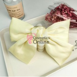 Accesoriu pentru decor par cu Fundita din satin si clema metalica TRD041GG Cream